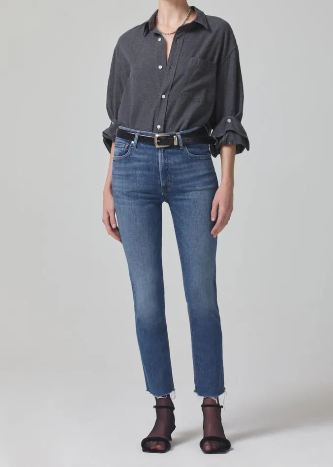 Citizens Of Humanity Isola Straight Crop In Lawless Women Jeans