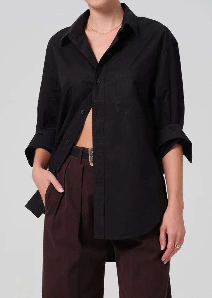 Citizens Of Humanity Kayla Shirt In Black Women Tops