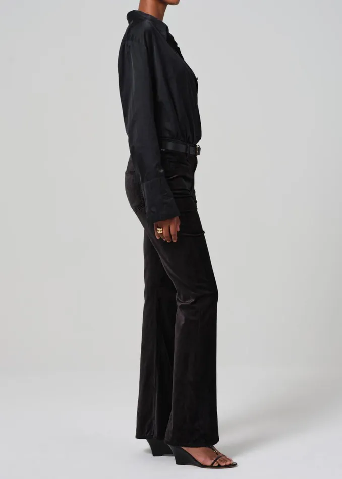 Citizens Of Humanity Lilah Flare With Welt Pocket Velvet In Black Women Pants