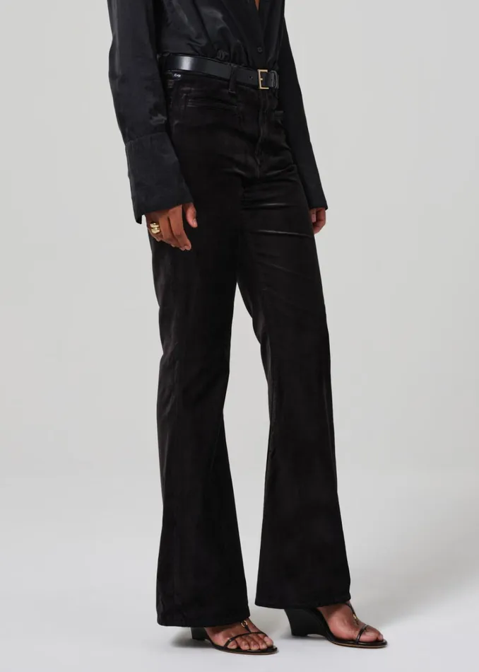 Citizens Of Humanity Lilah Flare With Welt Pocket Velvet In Black Women Pants