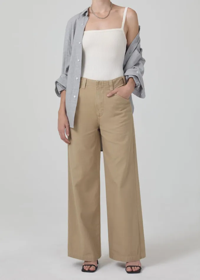 Citizens Of Humanity Paloma Utility Trouser In Khaki Classic Women Pants