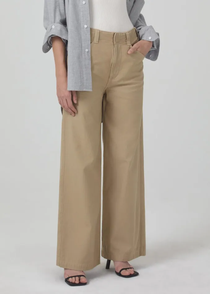 Citizens Of Humanity Paloma Utility Trouser In Khaki Classic Women Pants