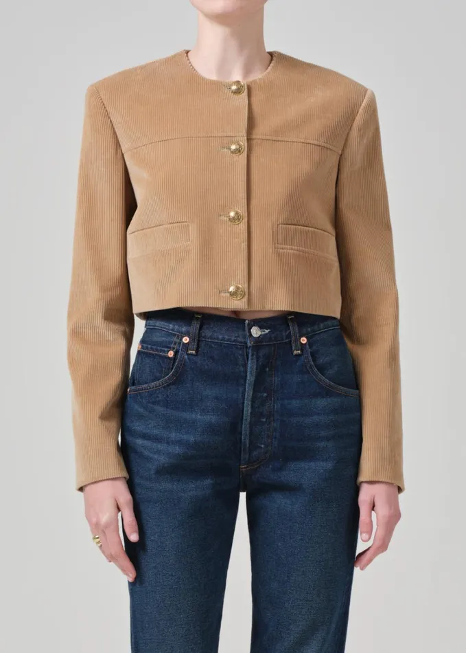 Citizens Of Humanity Pia Cropped Jacket In Ambra Women Jackets and Coats