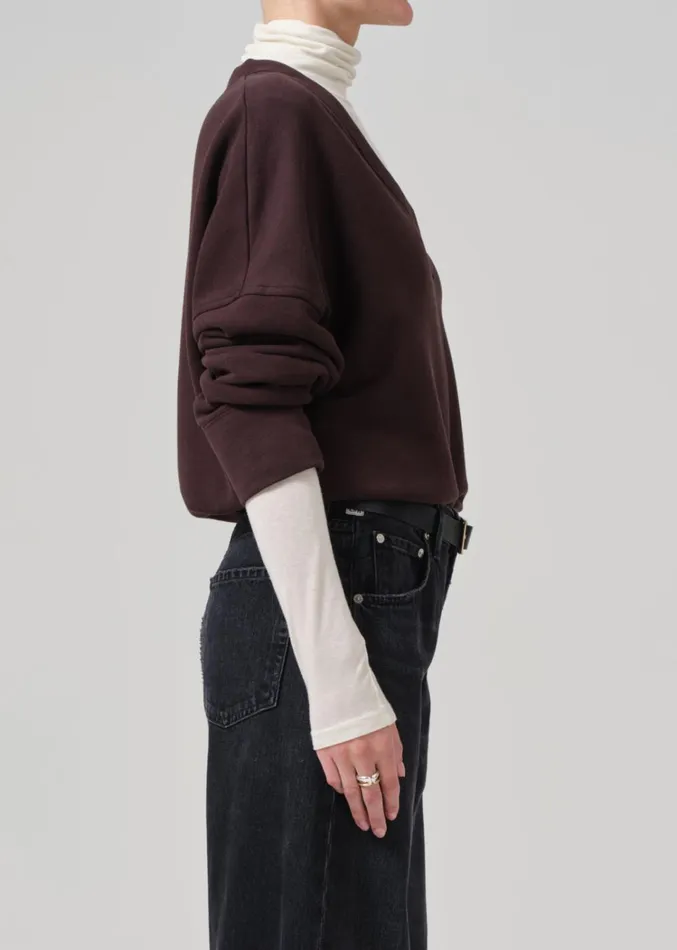 Citizens Of Humanity Ronan V Neck In Clove Women Tops