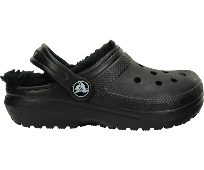 Classic Lined Clog Black Black Kids Crocs Clogs