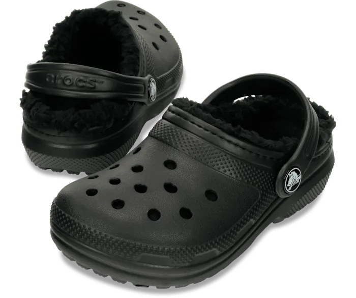 Classic Lined Clog Black Black Kids Crocs Clogs