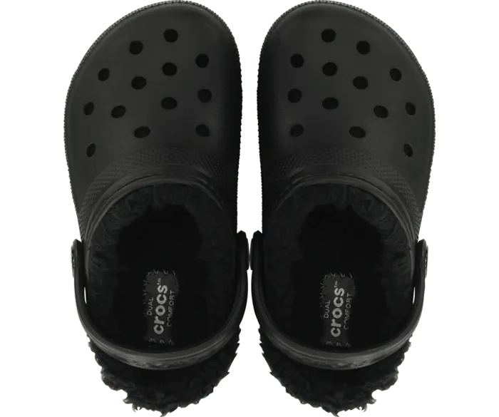 Classic Lined Clog Black Black Kids Crocs Clogs