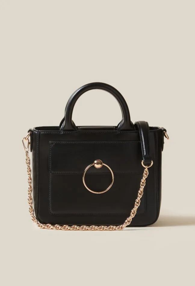 Claudie Pierlot Anouck Smooth Leather Chain Bag Black Women Crossbody Bags Claudie Pierlot Anouck Smooth Leather Chain Bag Black Women Crossbody Bags