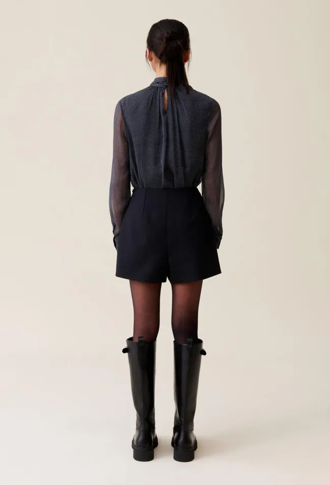 Claudie Pierlot Black HighWaisted Shorts Women Skirts And Shorts