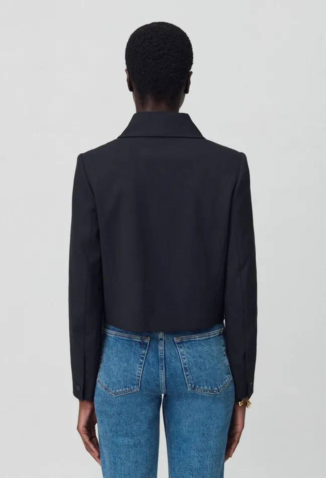 Claudie Pierlot Black WoolBlend Box Jacket Women Jackets