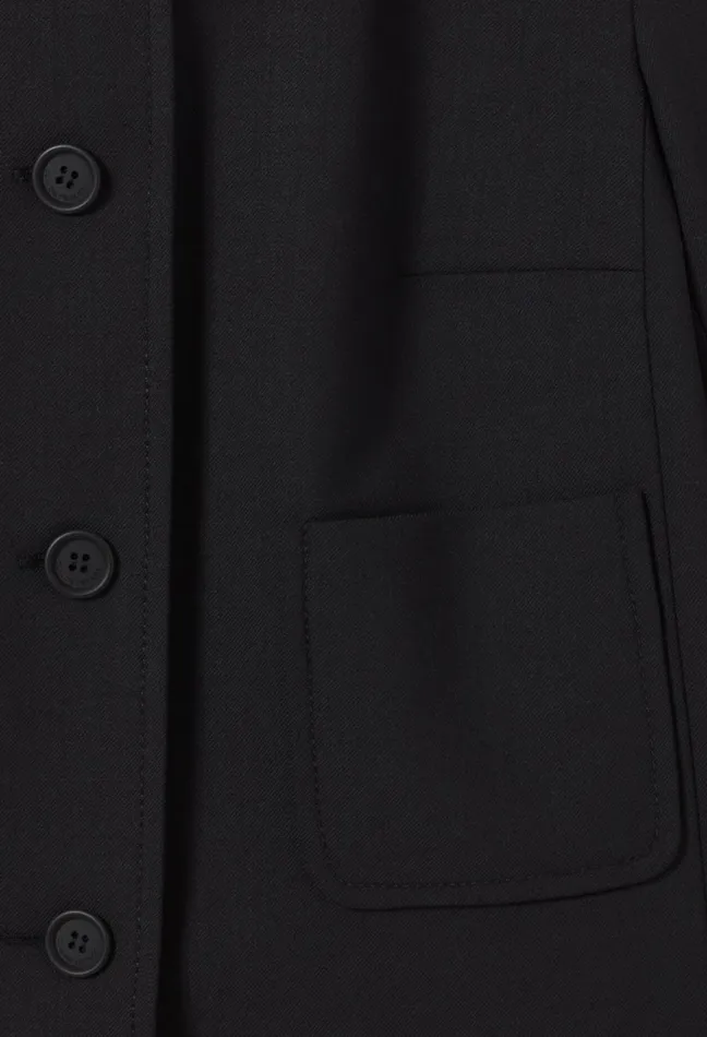 Claudie Pierlot Black WoolBlend Box Jacket Women Jackets