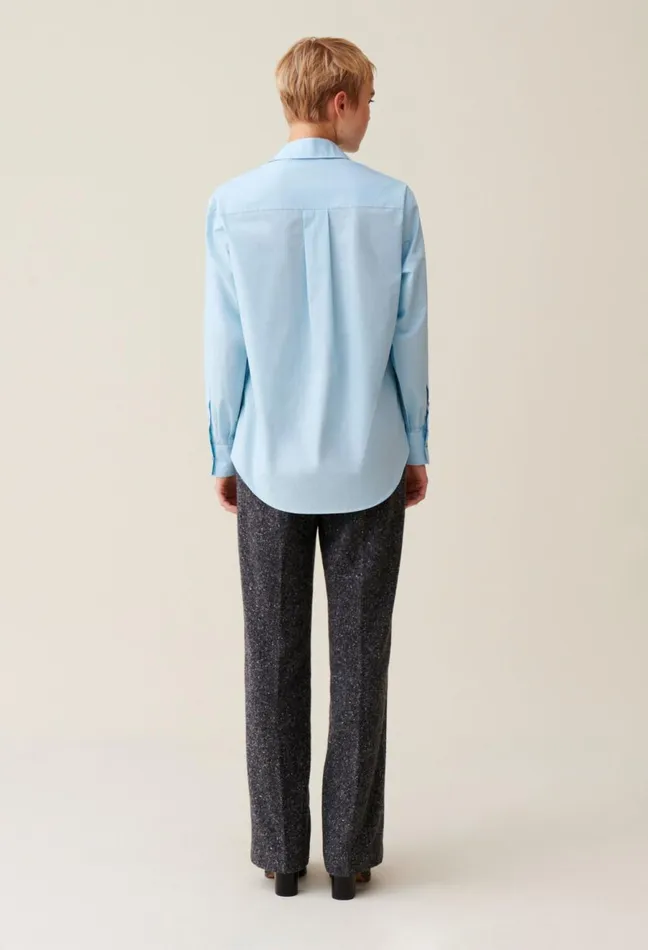 Claudie Pierlot Buttoned Shirt Sky Blue Women Tops And Shirts Claudie Pierlot Buttoned Shirt Sky Blue Women Tops And Shirts