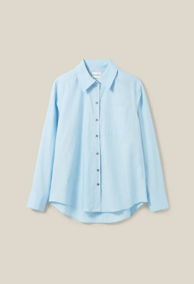 Claudie Pierlot Buttoned Shirt Sky Blue Women Tops And Shirts Claudie Pierlot Buttoned Shirt Sky Blue Women Tops And Shirts