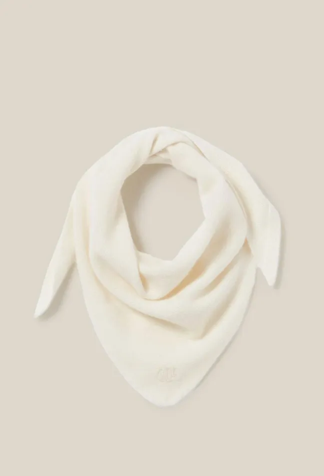 Claudie Pierlot Cashmere Knit Scarf Ivory Women Scarves Hats And Gloves Claudie Pierlot Cashmere Knit Scarf Ivory Women Scarves Hats And Gloves