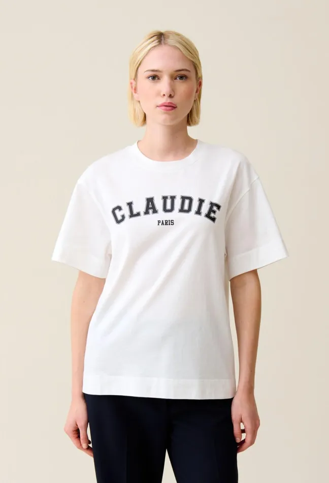 Claudie Pierlot Claudie Paris ShortSleeved TShirt Ecru Women TShirts