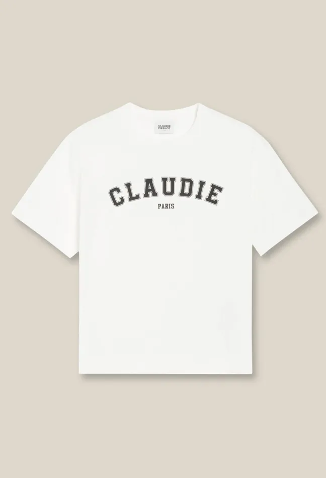 Claudie Pierlot Claudie Paris ShortSleeved TShirt Ecru Women TShirts