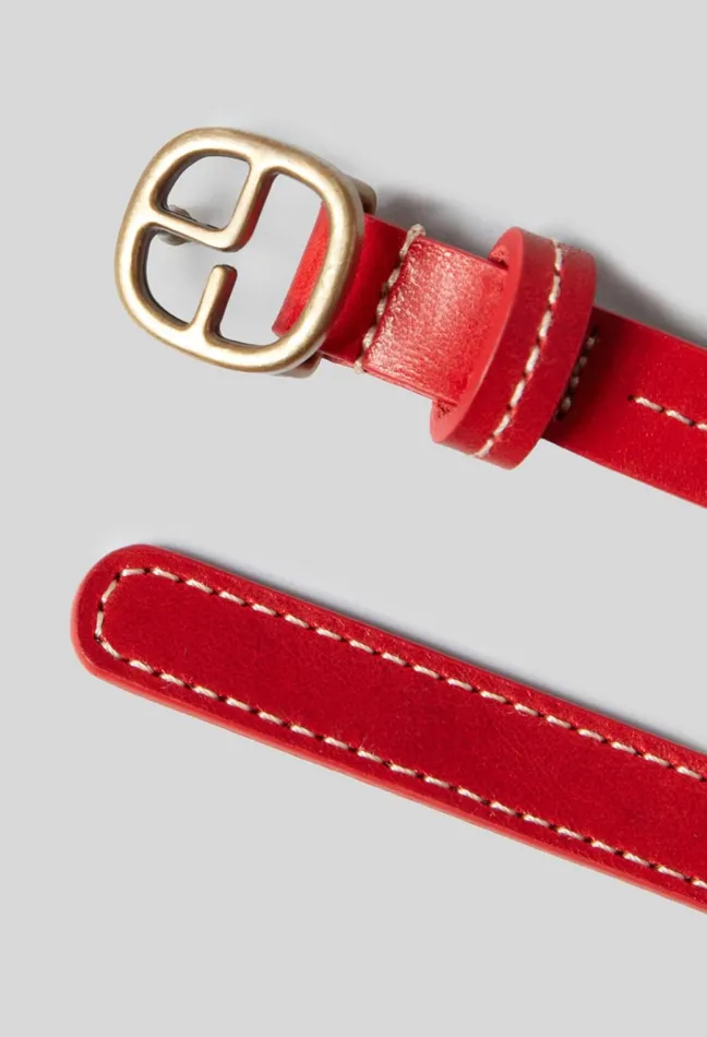 Claudie Pierlot Contrasting Leather Belt Red Women Belts Claudie Pierlot Contrasting Leather Belt Red Women Belts