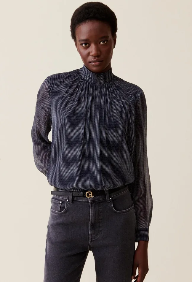 Claudie Pierlot Cp Gold Buckle Leather Belt Black Women Belts
