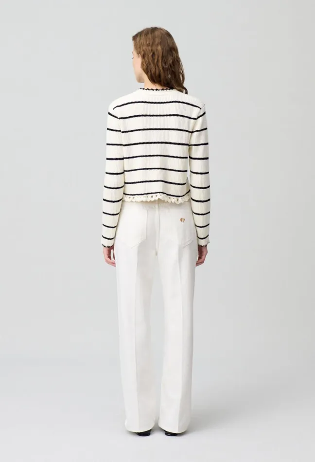 Claudie Pierlot Fine Knit Striped Cardigan Dualcolor Women Knitwear And Cardigans Claudie Pierlot Fine Knit Striped Cardigan Dualcolor Women Knitwear And Cardigans
