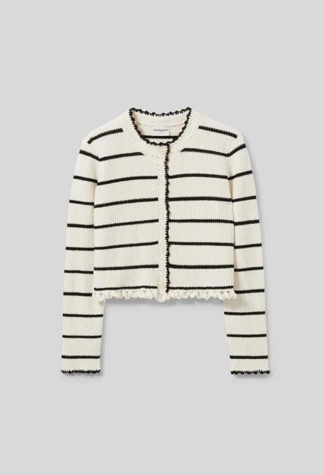 Claudie Pierlot Fine Knit Striped Cardigan Dualcolor Women Knitwear And Cardigans Claudie Pierlot Fine Knit Striped Cardigan Dualcolor Women Knitwear And Cardigans