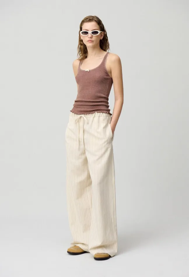 Claudie Pierlot Fine Knit Tank Top Brown Women Tops And Shirts