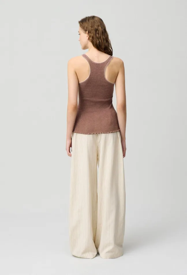 Claudie Pierlot Fine Knit Tank Top Brown Women Tops And Shirts