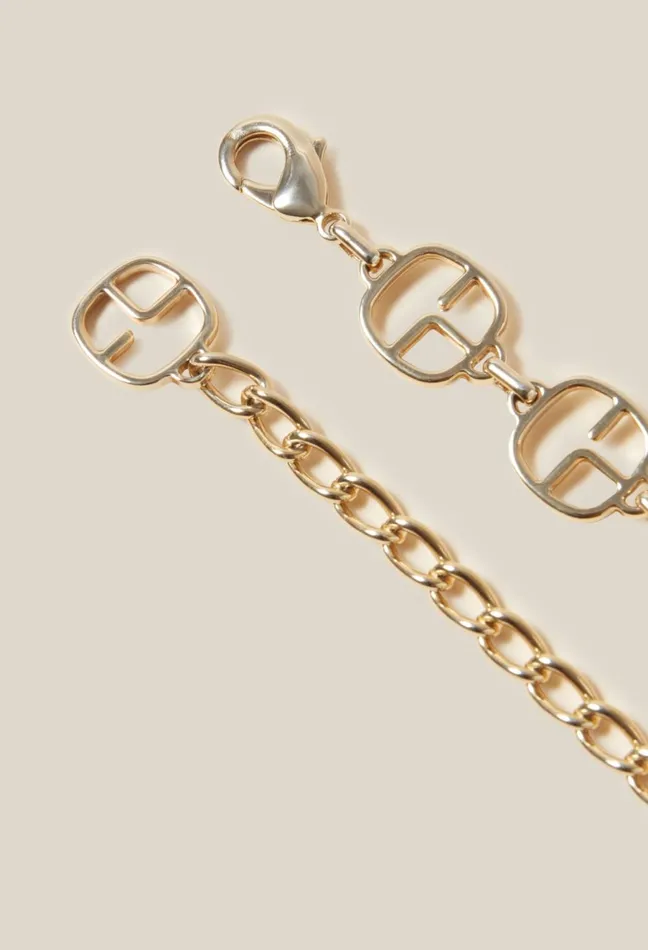 Claudie Pierlot Gold Chain Belt With Cp Monogram Women Belts Claudie Pierlot Gold Chain Belt With Cp Monogram Women Belts