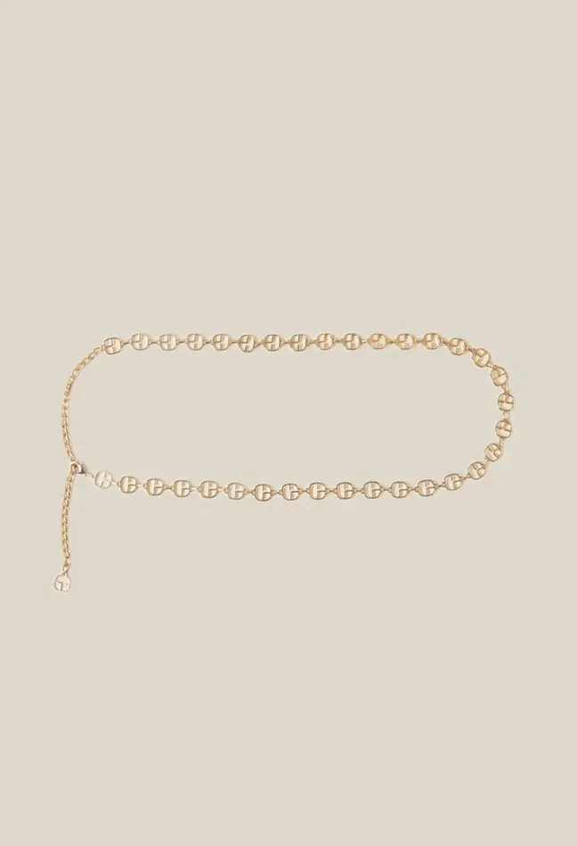 Claudie Pierlot Gold Chain Belt With Cp Monogram Women Belts Claudie Pierlot Gold Chain Belt With Cp Monogram Women Belts