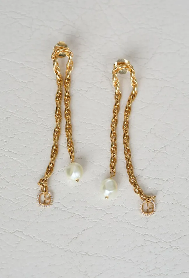 Claudie Pierlot Gold Chain Earrings Light Gold Women Jewellery And Scrunchies