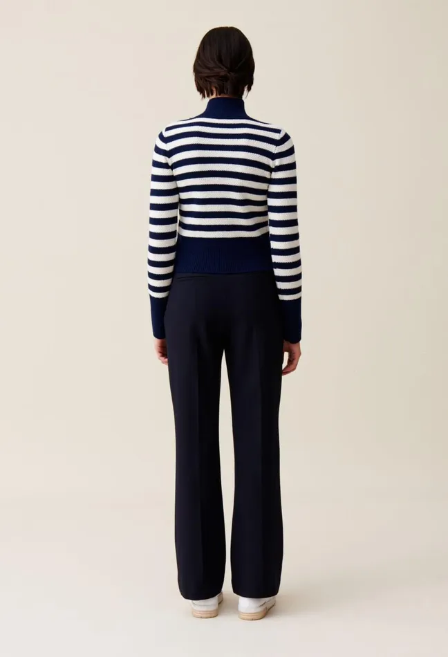 Claudie Pierlot HighNeck Striped Jumper Dualcolor Women Knitwear And Cardigans