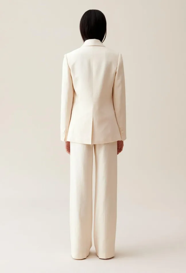 Claudie Pierlot Ivory Tailored Jacket Women Blazers Claudie Pierlot Ivory Tailored Jacket Women Blazers