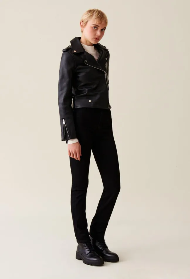 Claudie Pierlot Leather Jacket Black Women Jackets