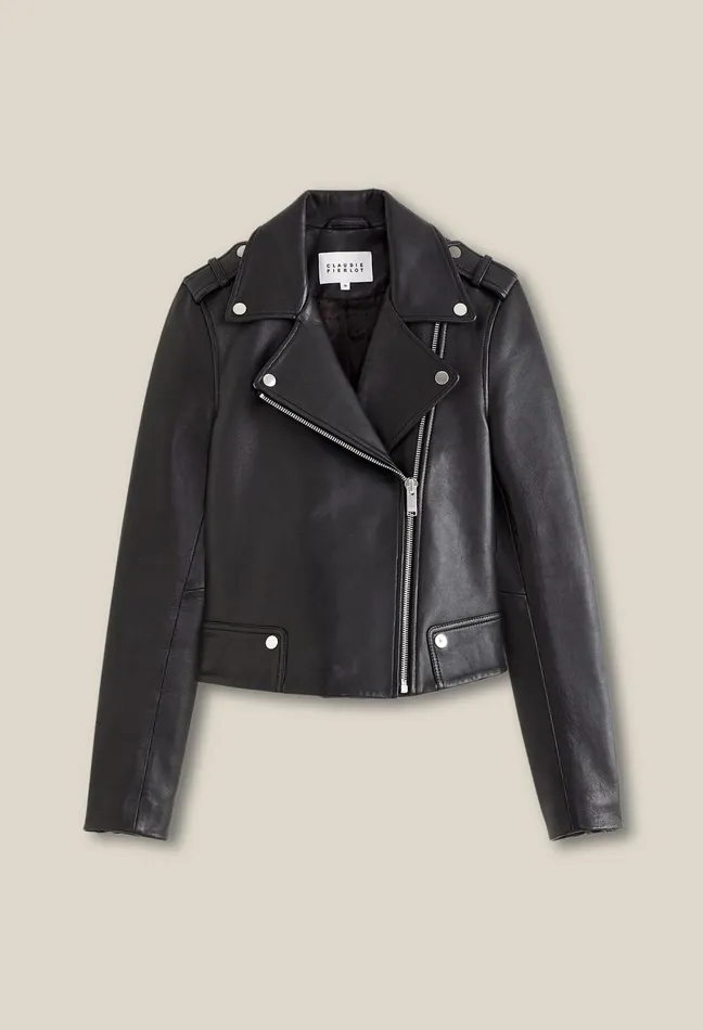 Claudie Pierlot Leather Jacket Black Women Jackets