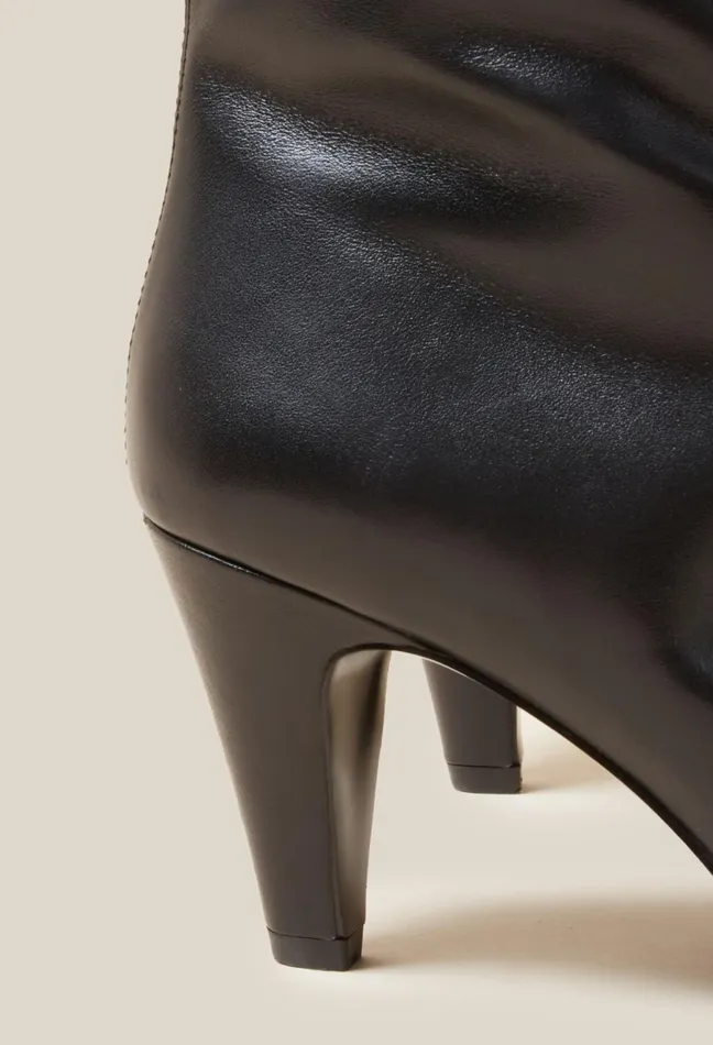 Claudie Pierlot Leather KneeHigh Boots Black Women Ankle Boots Claudie Pierlot Leather KneeHigh Boots Black Women Ankle Boots