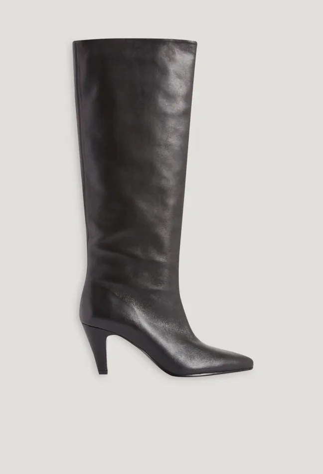 Claudie Pierlot Leather KneeHigh Boots Black Women Ankle Boots Claudie Pierlot Leather KneeHigh Boots Black Women Ankle Boots