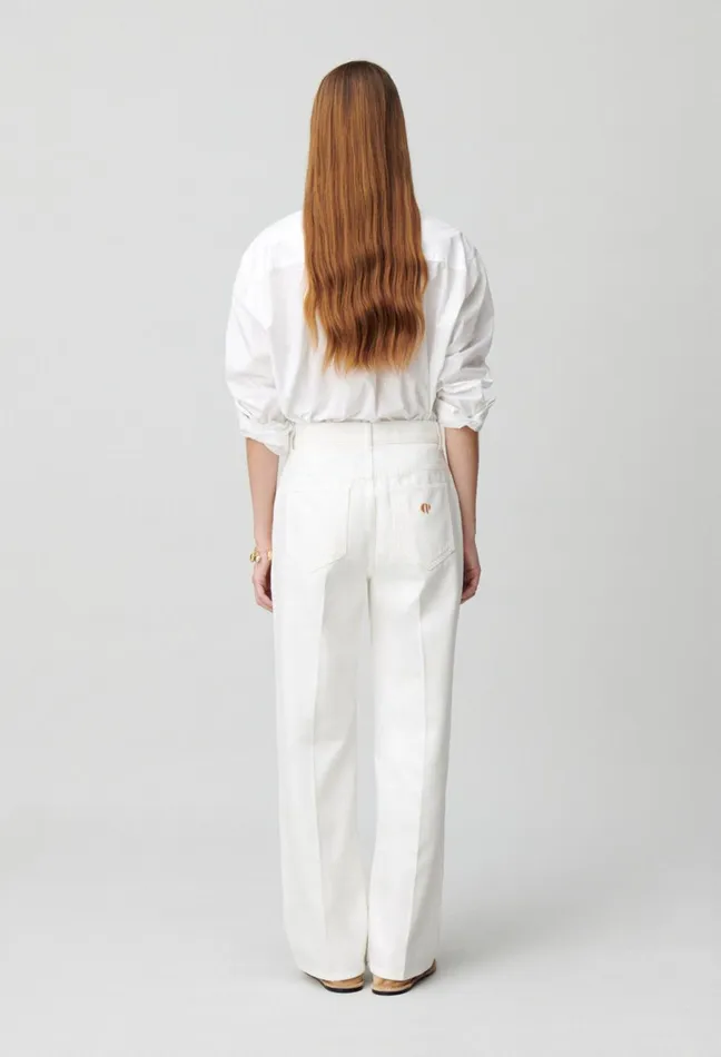 Claudie Pierlot Marc WideLeg Denim Jeans Ecru Women Jeans And Trousers Claudie Pierlot Marc WideLeg Denim Jeans Ecru Women Jeans And Trousers