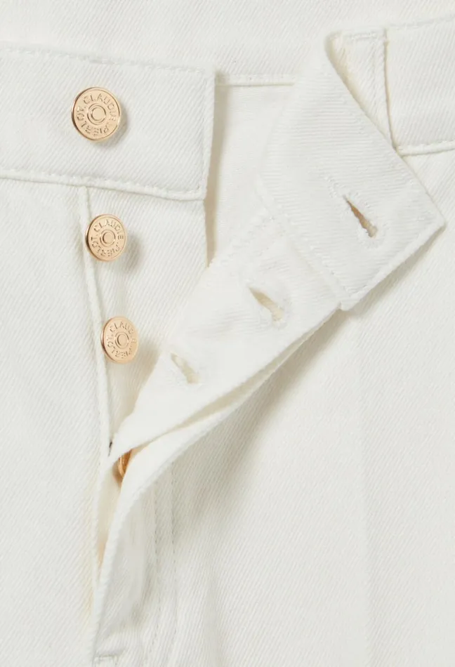 Claudie Pierlot Marc WideLeg Denim Jeans Ecru Women Jeans And Trousers Claudie Pierlot Marc WideLeg Denim Jeans Ecru Women Jeans And Trousers