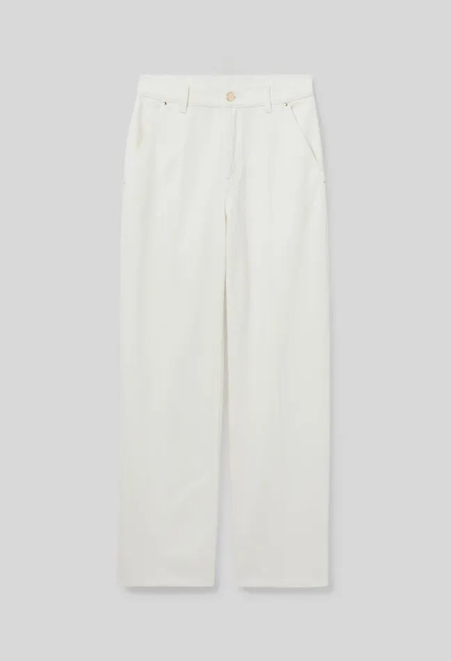 Claudie Pierlot Marc WideLeg Denim Jeans Ecru Women Jeans And Trousers Claudie Pierlot Marc WideLeg Denim Jeans Ecru Women Jeans And Trousers