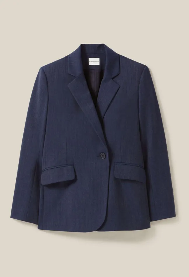 Claudie Pierlot Navy DoubleBreasted Blazer China Blue Women Blazers Claudie Pierlot Navy DoubleBreasted Blazer China Blue Women Blazers