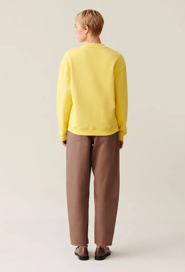 Claudie Pierlot Oversized Claudie Print Sweatshirt Yellow Women Knitwear And Cardigans