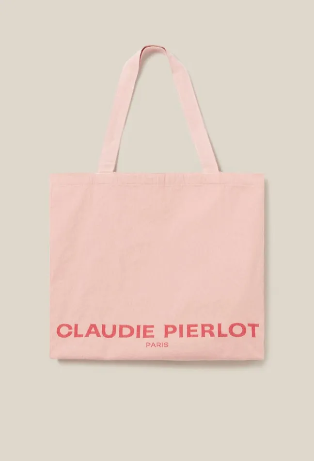 Claudie Pierlot Oversized Tote Bag Pale Pink Women Shoulder Bags Claudie Pierlot Oversized Tote Bag Pale Pink Women Shoulder Bags