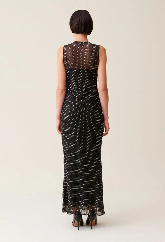 Claudie Pierlot Sheer PolkaDot Maxi Dress Dualcolor Women Dresses