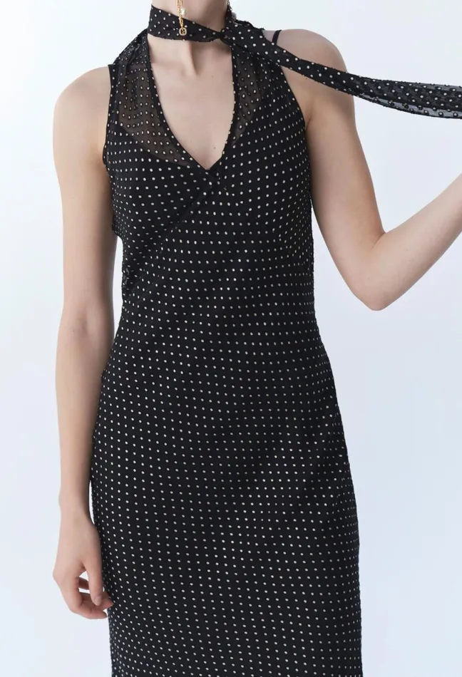 Claudie Pierlot Sheer PolkaDot Maxi Dress Dualcolor Women Dresses