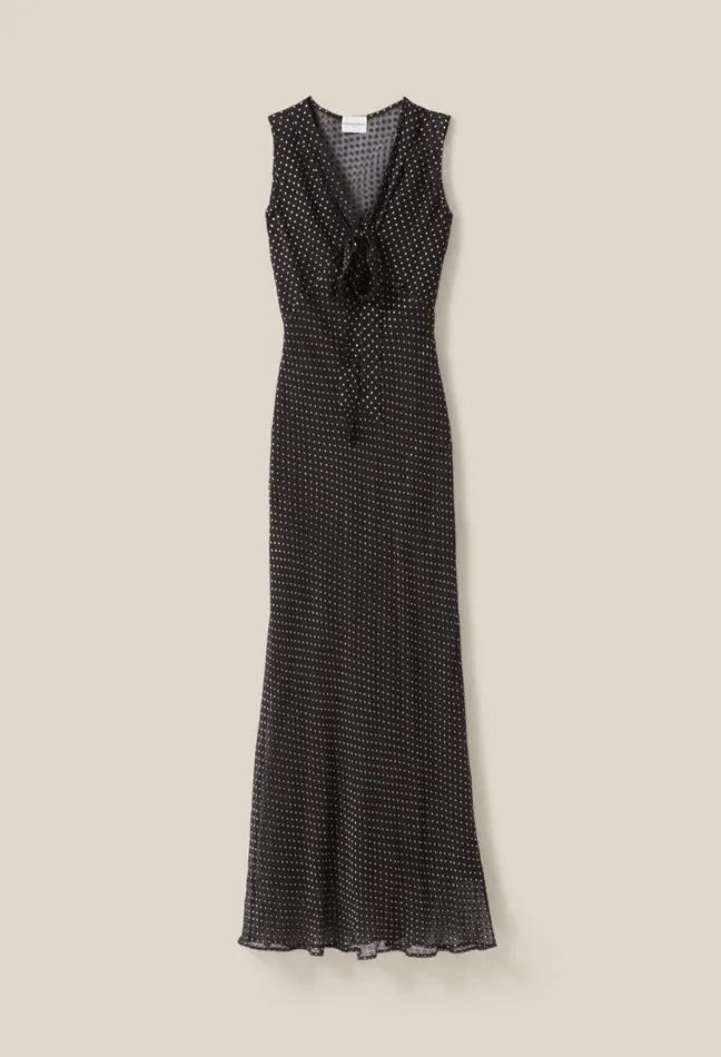 Claudie Pierlot Sheer PolkaDot Maxi Dress Dualcolor Women Dresses
