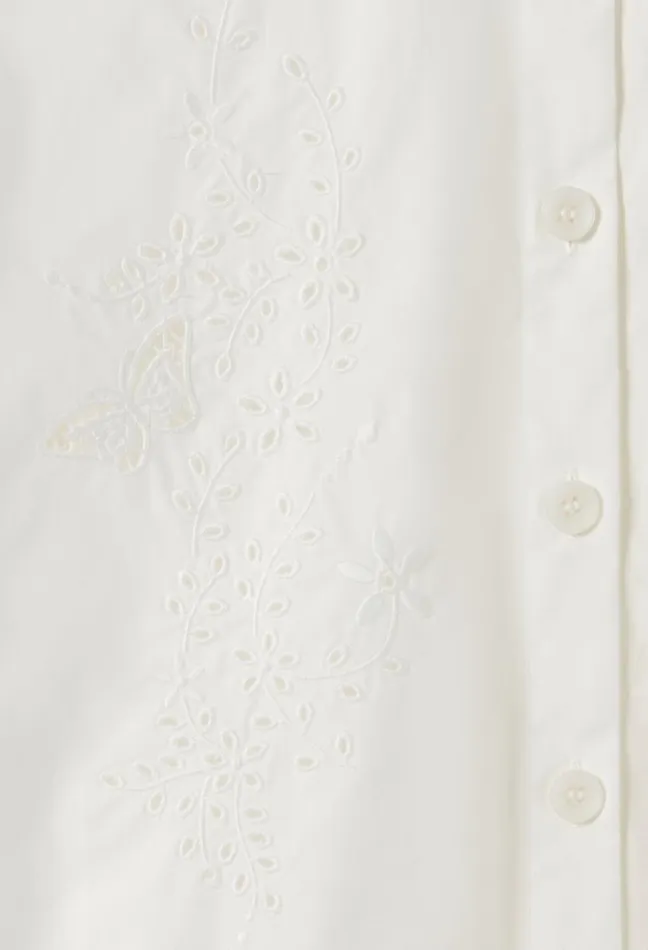 Claudie Pierlot Short Embroidered White Shirt Dress Women Dresses