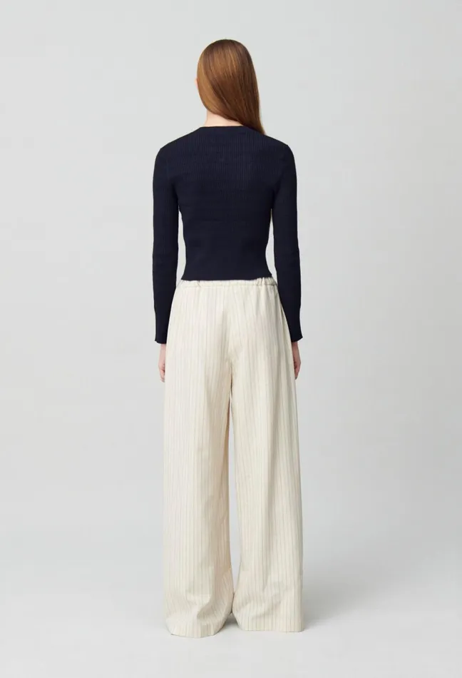 Claudie Pierlot Thin Knit Jumper With Bows Navy Women Knitwear And Cardigans