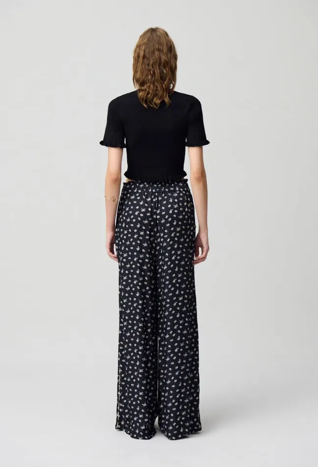 Claudie Pierlot WideLeg Fluid Print Trousers Dark Print Women Jeans And Trousers Claudie Pierlot WideLeg Fluid Print Trousers Dark Print Women Jeans And Trousers