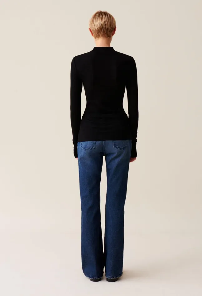 Claudie Pierlot Wool Top With Long Sleeves Black Women Knitwear And Cardigans