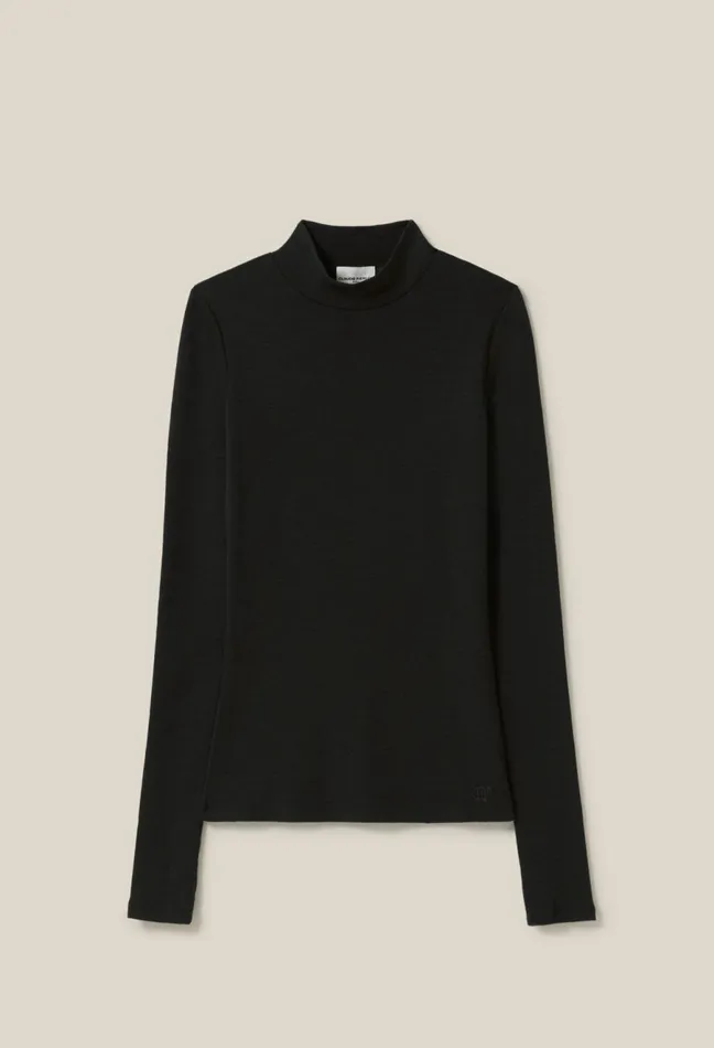 Claudie Pierlot Wool Top With Long Sleeves Black Women Knitwear And Cardigans