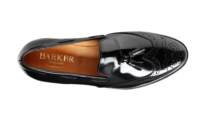 Clive 8211 Black HiShine Men Barker Shoes Mens Loafers